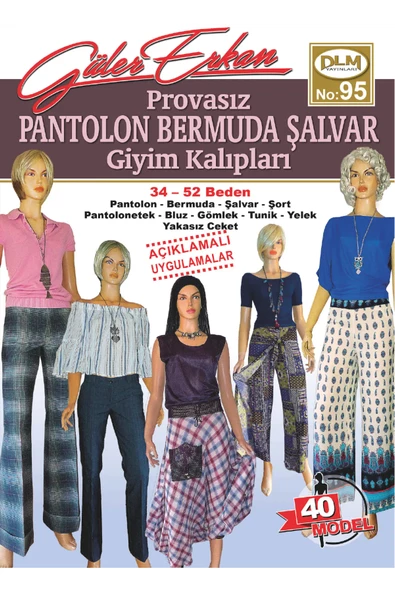 Güler Erkan Provasız Pantolon Bermuda Şalvar Giyim Kalıpları No:95 ürün görseli 1