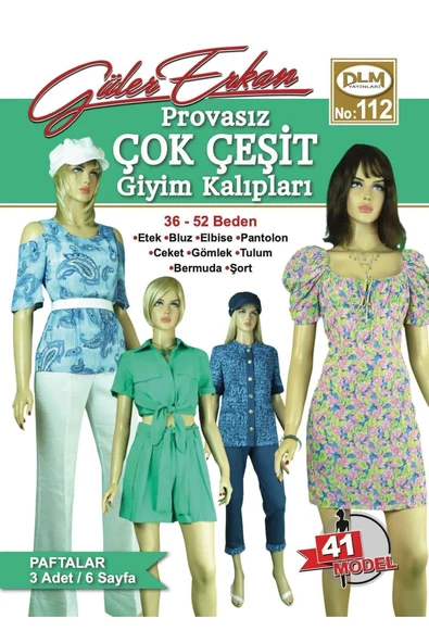 Güler Erkan Provasız Çok Çeşit Giyim Kalıpları No:112 ürün görseli 1