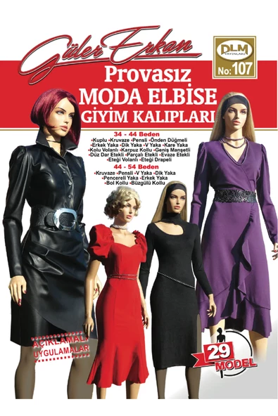Güler Erkan Provasız Moda Elbise Giyim Kalıpları No:107 ürün görseli 1