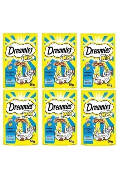 Dreamies Mix Somon Balıklı Ve Peynirli Kedi Ödülü 60 gr (6 Adet) ürün görseli 1