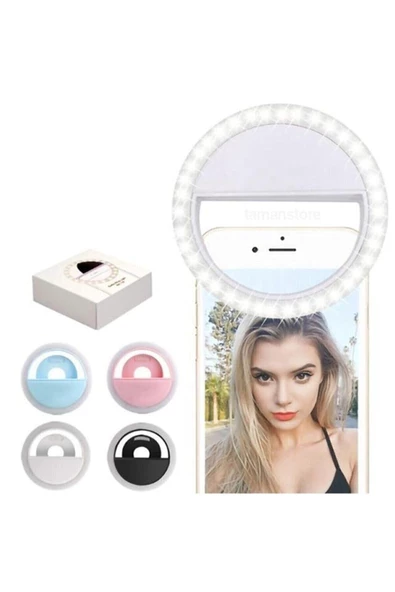 Ring Light Şarjlı Led Selfie Işığı Led Ring Light Halka Telefon Işığı 36 Led 3 Kademeli ürün görseli 1