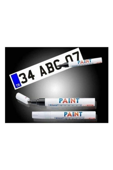 PAINT Oto Araç Plaka Yazı Düzeltme Rötuş Yazma Kalemi (siyah) ürün görseli 1