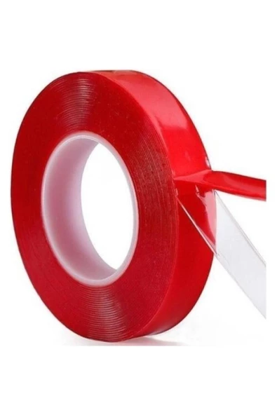 AKDENOR Çift Taraflı Silikonlu Şeffaf Bant 10mm X 2msu Geçirmez Süper Güçlü Montaj Band Akrilik ürün görseli 1