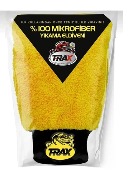 TRAX Oto & Ev Yıkama Ve Cila Eldiveni Mikrofiber Araç Yıkama Eldiveni Sarı ürün görseli 1