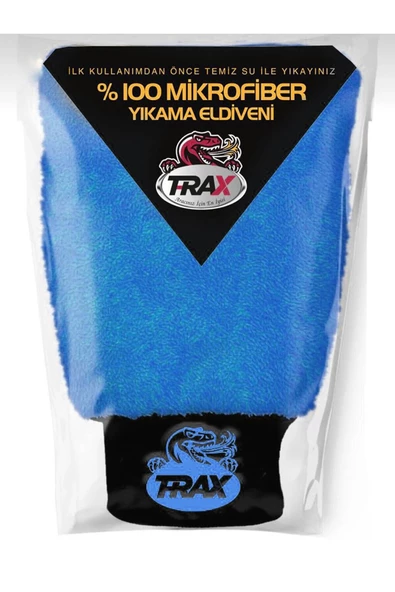 TRAX Oto & Ev Yıkama Ve Cila Eldiveni Mikrofiber Araç Yıkama Eldiveni Mavi ürün görseli 1