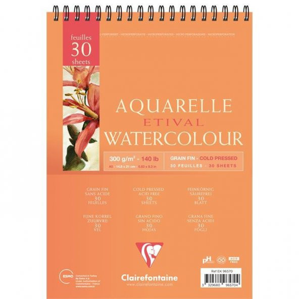 CLAIREFONTAINE ETIVAL DOK.SULUBOYA SPR.BLK A4 300G ürün görseli 1