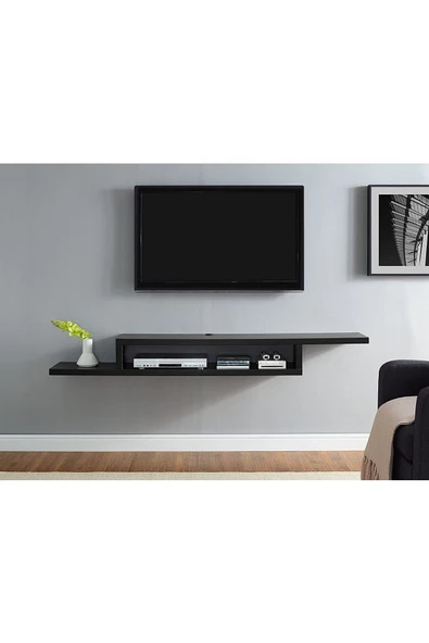 Egecan Mobilya Siyah 180 cm Tv Ünitesi Tv Standı Duvar Rafı Kitaplık ürün görseli 1