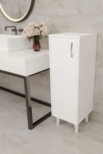 Egecan Mobilya Tek Kapaklı 3 Raflı Banyo Dolabı Havlu Dolabı Sabunluk Kiler Dolabı Erzak Dolabı Ekmek Dolabı ürün görseli 1