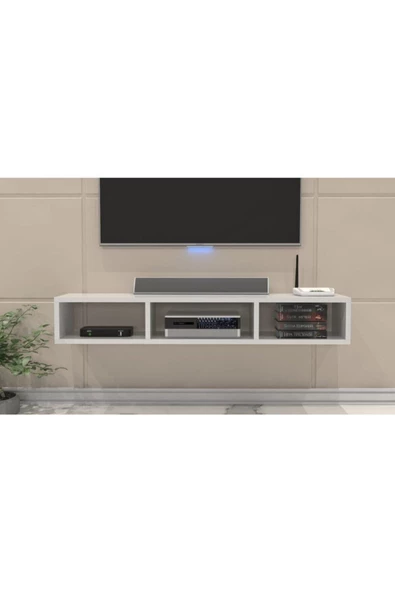 Beyaz 130 Cm Modern Tv Ünitesi Televizyon Sehpası Askıda Tv Ünitesi ürün görseli 1