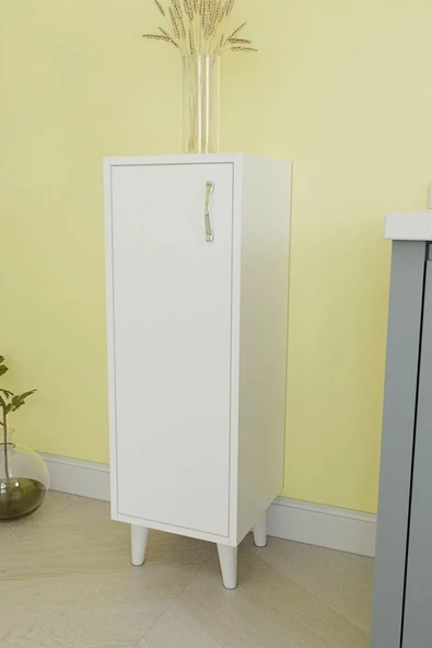 Egecan Mobilya Tek Kapaklı 3 Raflı Çok Amaçlı Banyo Dolabı Mutfak Dolabı Havlu Dolabı Erzak Dolabı ürün görseli 1