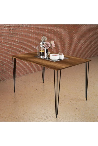 Egecan Mobilya Ceviz Yemek Masası Mutfak Masası Balkon Masası 60x120 Tek Masa ürün görseli 1