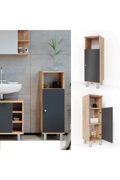 Egecan Mobilya Tek Kapaklı 3 Raflı Çok Amaçlı Banyo Dolabı Mutfak Dolabı Havlu Dolabı Erzak Dolabı ürün görseli 1