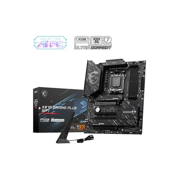 MSI X870 GAMING PLUS WIFI-7 DDR5 HDMI-DP PCIE 5.0 AM5 ATX ürün görseli 1