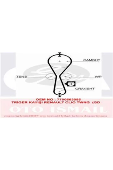 GATES 5454xs Triger Kayışı 087x170 Renault Clıo Kango Symbol Twıngo 1.2 8v Nıssan Kubıstar ürün görseli 1