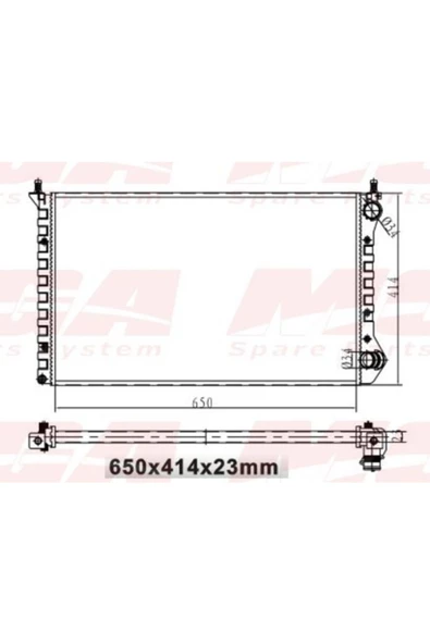 MGA Su Radyatoru Mekanik ( Fiat : Doblo 1.9D Ac Doblo 1.4 05-- ) 650X414X23 - Mga-80109 ürün görseli 1