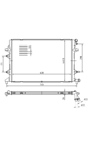 MGA Su Radyatoru-ıntercooler Brazıng (vw Caddy 16- Passat 13-) -80516 ürün görseli 1