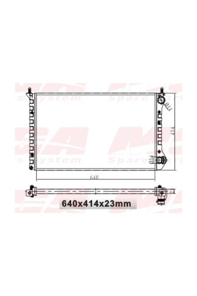 MGA Su Radyatoru Mekanik ( Fiat : Doblo 1.9D 00-- Nac ) 640X414X23 - Mga-80108 ürün görseli 1