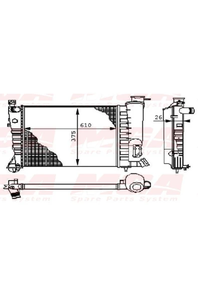 MGA Su Radyatoru Mekanik ( Peugeot : 306 18 Xu7Jp Citroen : Zx ) - Mga-80145 ürün görseli 1