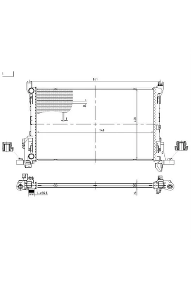 MGA Su Radyatoru Brazing Renault Trafic Iii (JG_) 1.6 Dci M-t W- 115ps 2014- 748×468×26mmmga-80485 60006 ürün görseli 1