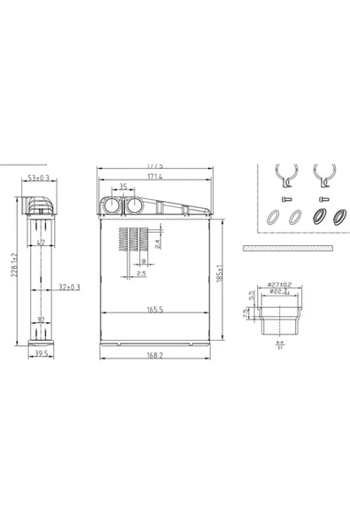 MGA KALORIFER RADYATORU BRAZING, (MERCEDES BENZ  A-SERISI A180 | A200 (04-12) | B-SERISI B180 | (05-11) ürün görseli 1