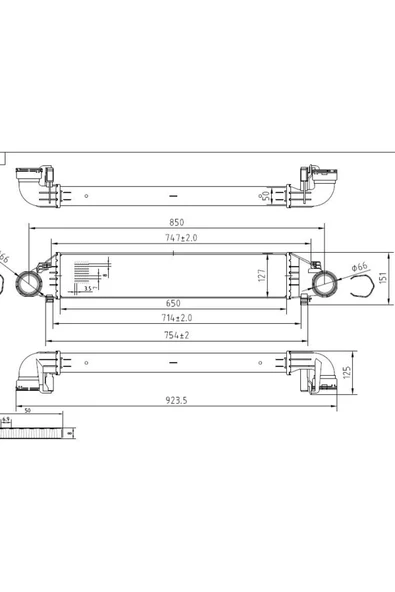 MGA TURBO RADYATORU BRAZING (MERCEDES  W203 00-07 S203 01-07 CL203 01-08 ) ürün görseli 1