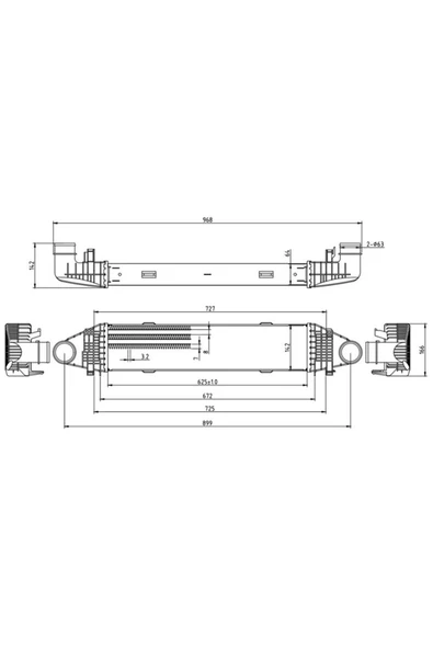 MGA TURBO RADYATORU INTERCOOLER (MERCEDES   W204 C180 KOMP-C200 CDI 07 /-C 250-C 320-C 350   ) ürün görseli 1