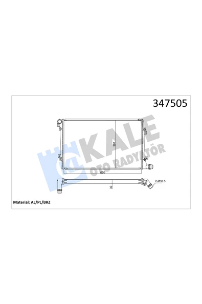 KALE SU RADYATORU (VW CADDY 04-11  GOLF 06-09  PASSAT 06-11  AUDI A3 04-13) ürün görseli 1