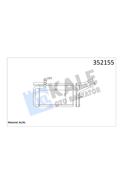 KALE KALORIFER RADYATORU (HYUNDAI  H-1 2.5 CRDI 07=/ ) ürün görseli 1