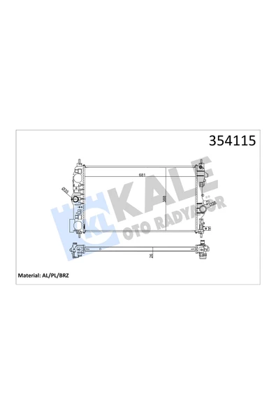KALE SU RADYATORU BRAZING (OPEL   INSIGNIA A  ZAFIRA C 1.4 11- ) (MT)  [681X388X26] ürün görseli 1