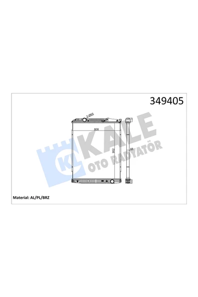 KALE SU RADYATORU ACTROS 96 / 02 , ACTROS MP2/MP3 03 / , ZETROS 08 / (AT) (CERCEVESIZ) ürün görseli 1