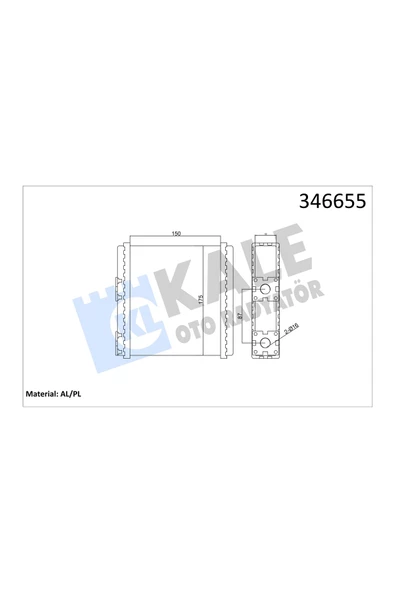 KALE KALORİFER RADYATORU MEKANİK NISSAN  MAXIMA II  PRIMERA P10 9096 SUNNY 9095 - SUBARU  139×188x33 ürün görseli 1