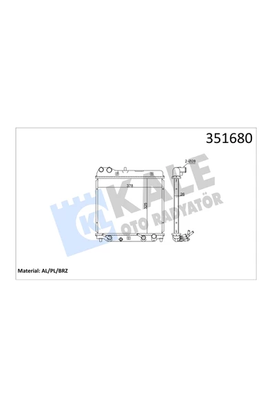 KALE SU RADYATORU BRAZING HONDA  JAZZ 1.2-1.4 0208  328×378X26  OTOMATIK SANZUMAN     KISA TİP ürün görseli 1