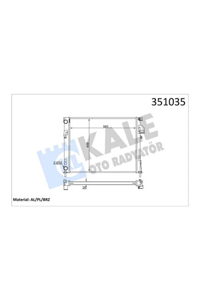 KALE SU RADYATORU BRAZING  26mm RENAULT  TRAFIC II  1.9DCI 2.0 16V 01- OPEL  VIVARO A  01- 560×448X26 ürün görseli 1