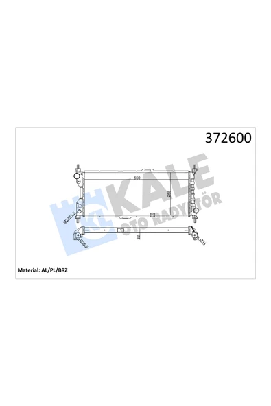 KALE SU RADYATORU  BRAZING OPEL   COMBO 1.7D , CORSA B 1.5D 1.7D 00  02 MT ACNAC [650X268X32] ürün görseli 1
