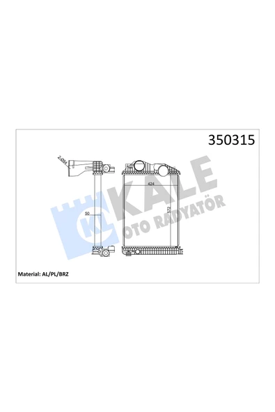 KALE INTERCOOL RADYATORU ATEGO 98 / 04 , ATEGO2 04 / , ATEGO 712-717, 812-823, 917-925 98 / 04 ürün görseli 1