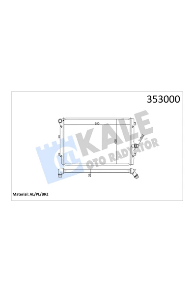 KALE SU RADYATORU (VW CADDY 11-  GOLF 04-14  PASSAT 05-14  AUDI A3 03-12  SEAT LEON 06-13) ürün görseli 1
