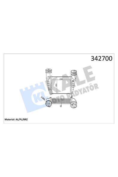 KALE INTERCOOLER RADYATORU (VW PASSAT 97-05  SKODA SUPERB 02-08) AVB-AVF ürün görseli 1