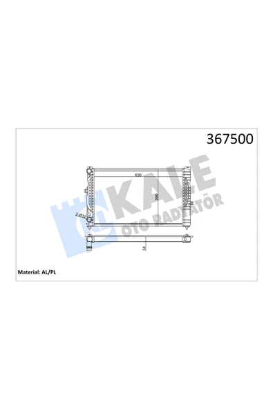 KALE SU RADYATORU (VW PASSAT 97-05  AUDI A4 95-01  A6 98-05  SKODA SUPERB 02-08) ürün görseli 1