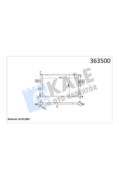 KALE SU RADYATORU (OPEL  ASTRA G ZAFIRA 1.4 1.6 1.8 2.0 98--610X378X23 ürün görseli 1