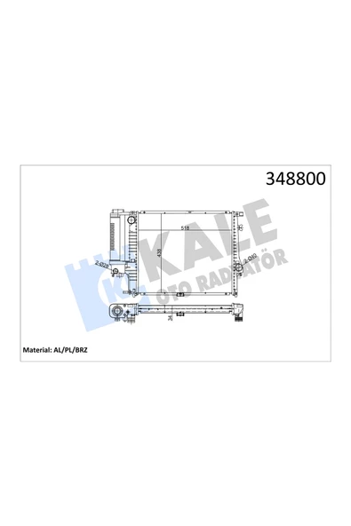 KALE SU RADYATÖRÜ BRAZING (BMW   5 (E34) 518İ 520İ 525İ 89 / 96 (MT) (AC/NAC)   518×438X34 ürün görseli 1