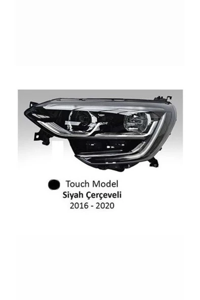 AYFAR Renault Megane 4 Uyumlu Sağ Far Si?yah Çerçeveli? Manuel Ledli? Touch Model 2016-2020 ürün görseli 1