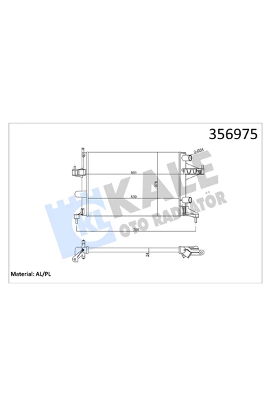 KALE SU RADYATOR 24MM MEKANIK (OPEL CORSA C ; COMBO ; TIGRA 1.0 1.2 1.4 1.2/1.4 16V 00=> ) ürün görseli 1