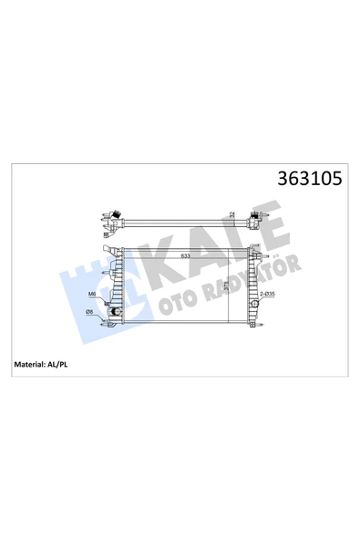 KALE SU RADYATORU RENAULT FLUENCE MEGANE III (K9K) 1.5DCI 08 (MT) MEKANIK 633×378X32 ürün görseli 1