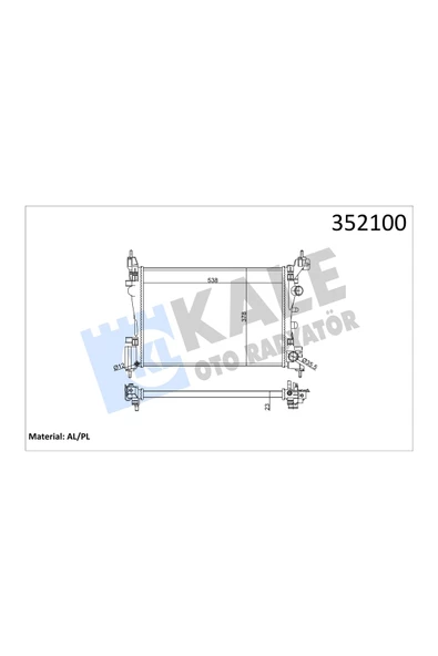 KALE SU RADYATÖRÜ MEKANİK (FIAT GRANDE PUNTO 13DMTJ 08- / OPEL CORSA D 1.0 1.2 1.4 06 ürün görseli 1