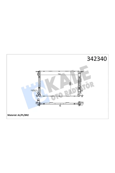 KALE SU RADYATORU (AUDI A4 08-16  A5 08-17  A6 11-18  Q3 12-18  Q5 09-17) ürün görseli 1