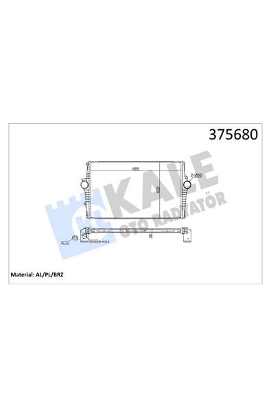 KALE TURBO RADYATORU BRAZING 30mm VOLVO S60 I 2.0T 00  10 , S80 I 2.4D 01  06 , V70 II  2.4D 01  08 ürün görseli 1