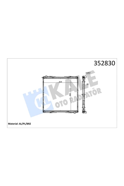 KALE SU RADYATORU SCANIA P,G,R,T SERISI P420 , G230-49004 / (MT) (CERCEVELI) ürün görseli 1