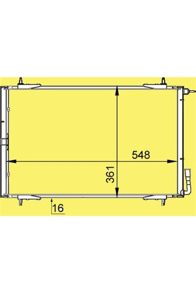 KALE OTO Radyatör 200ABC010 Klima Radyatörü 206 98- 556X364X16 ürün görseli 1