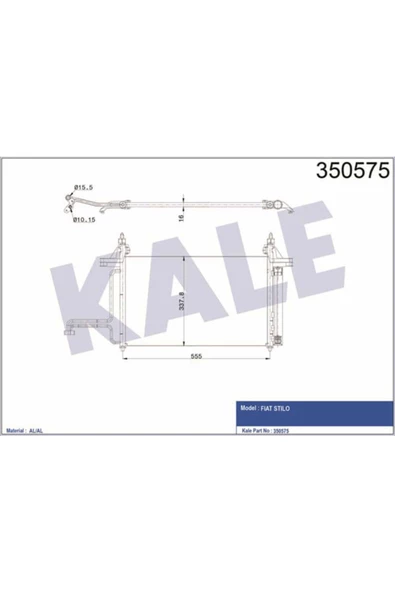 KALE OTO Radyatör 350575 Klima Radyatörü Al Al Stilo ürün görseli 1