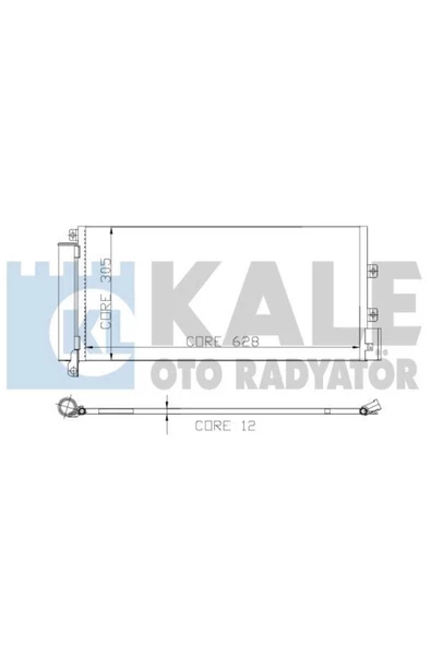 KALE OTO Radyatör 010ABC060 Klima Radyatörü Linea 07- 1.3 Mjtd 1.4 T-Jet 1.6 Mjtd 628X305X12 ürün görseli 1